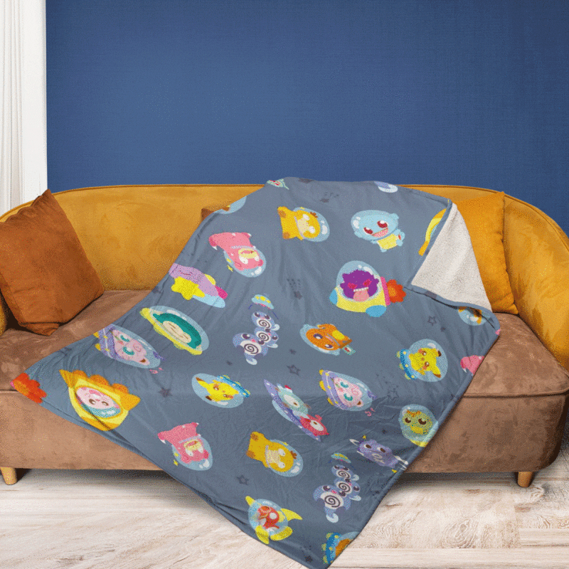 Monster Pokemon Games Chibi Christmas Gift Comfy Sofa Throw Blanket Gift 1