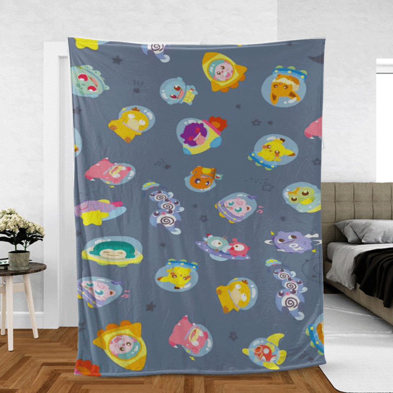Monster Pokemon Games Chibi Christmas Gift Comfy Sofa Throw Blanket Gift 2