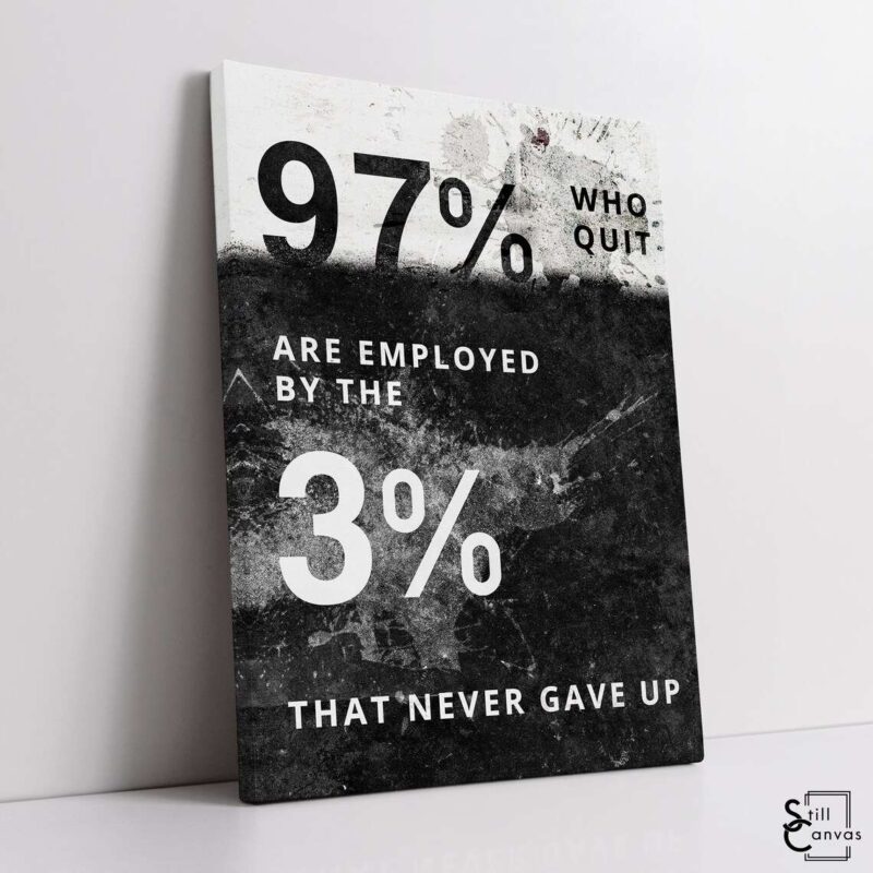 Motivational Canvas Art 97 Who Quit Entrepreneur Quote Inspirational Framed Canvas Wall Art Poster Print 1