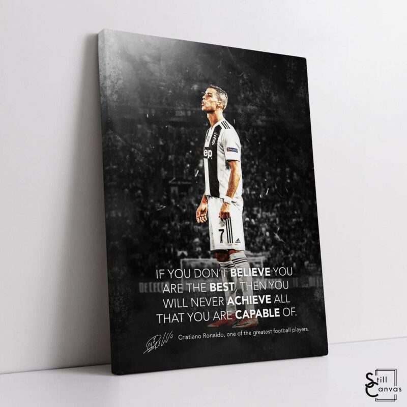 Motivational Canvas Art Cristiano Ronaldo Football Soccer Sports Quote Inspirational Framed Canvas Wall Art Poster Print 1 1