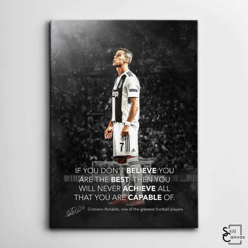 Motivational Canvas Art Cristiano Ronaldo Football Soccer Sports Quote Inspirational Framed Canvas Wall Art Poster Print 2 1
