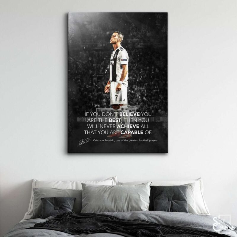 Motivational Canvas Art Cristiano Ronaldo Football Soccer Sports Quote Inspirational Framed Canvas Wall Art Poster Print 3 1