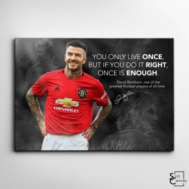 Motivational Canvas Art David Beckham The Only Time Football Legend Inspirational Framed Canvas Wall Art Poster Print 2