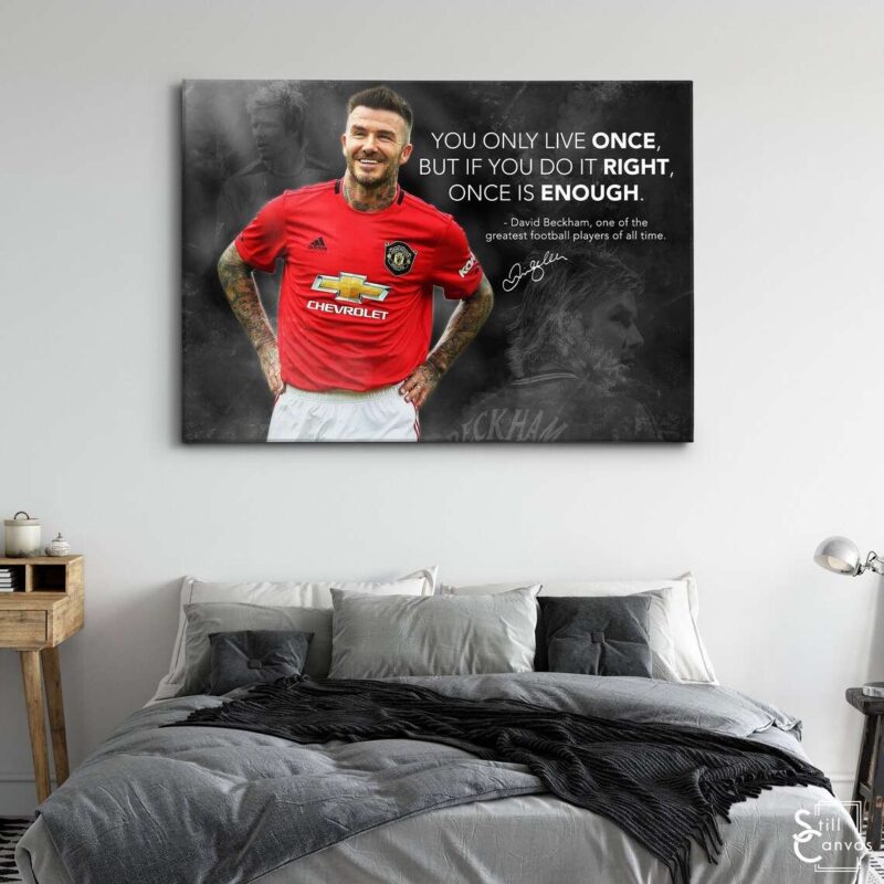 Motivational Canvas Art - David Beckham "The Only Time" Football Legend Inspirational Framed Canvas Wall Art Poster Print