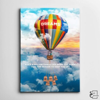 Motivational Canvas Art - Dreams Hot Air Balloon Sky Quote Inspirational Wall Art Framed Canvas Poster Print 2 Motivational Canvas Art Dreams Hot Air Balloon Sky Quote Inspirational Wall Art Framed Canvas Poster Print 2