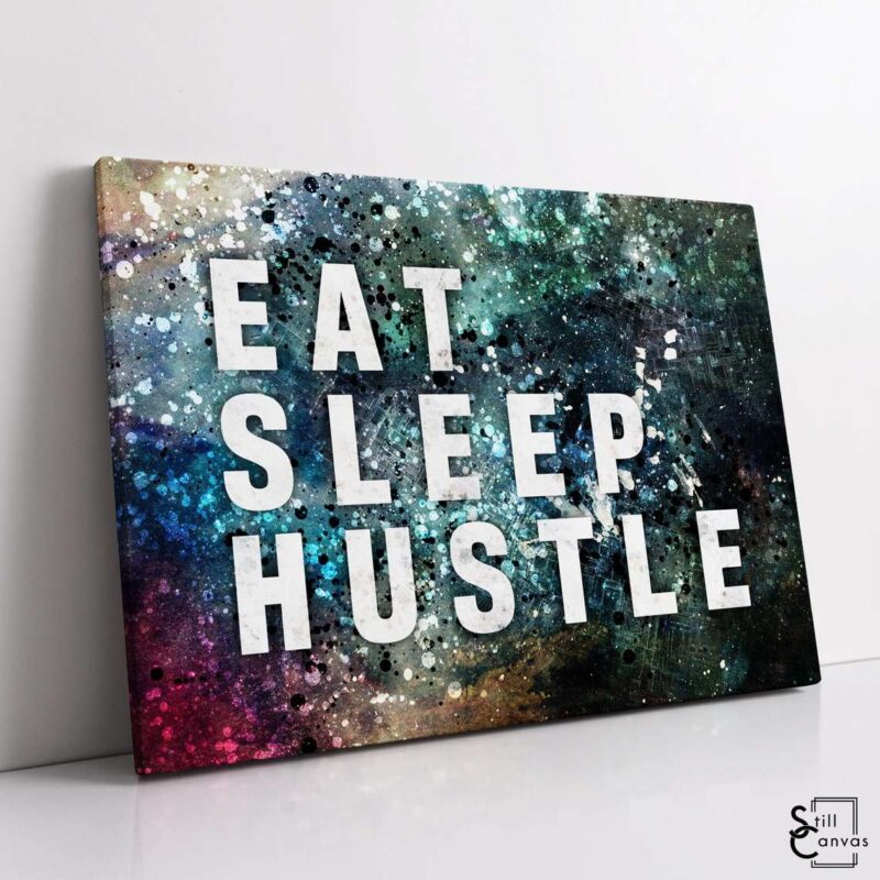 Motivational Canvas Art Eat Sleep Hustle Quote Inspirational Framed Canvas Wall Art Poster Print 1