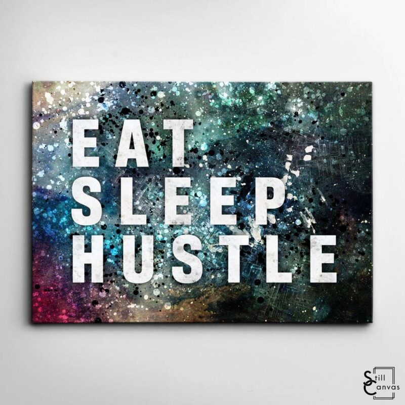 Motivational Canvas Art Eat Sleep Hustle Quote Inspirational Framed Canvas Wall Art Poster Print 2
