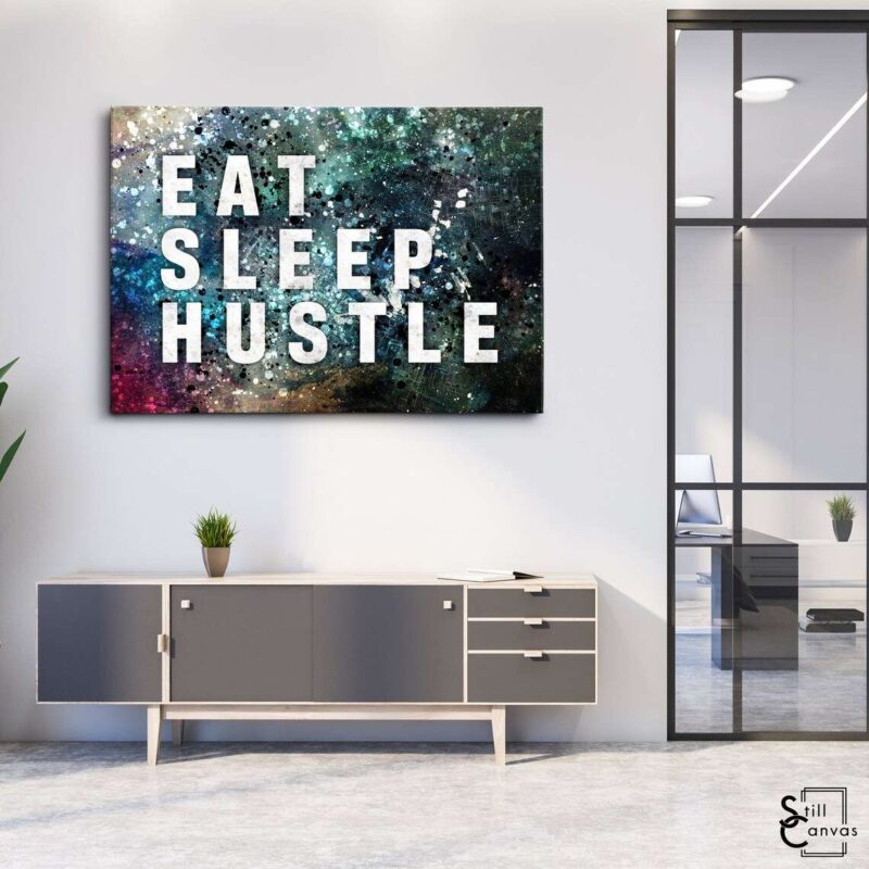 Motivational Canvas Art Eat Sleep Hustle Quote Inspirational Framed Canvas Wall Art Poster Print 3