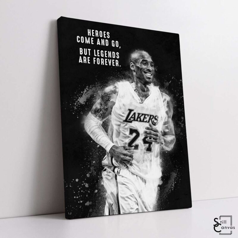 Motivational Canvas Art Kobe Bryant Basketball 24 Quote Inspirational Wall Art Framed Canvas Poster Print 1