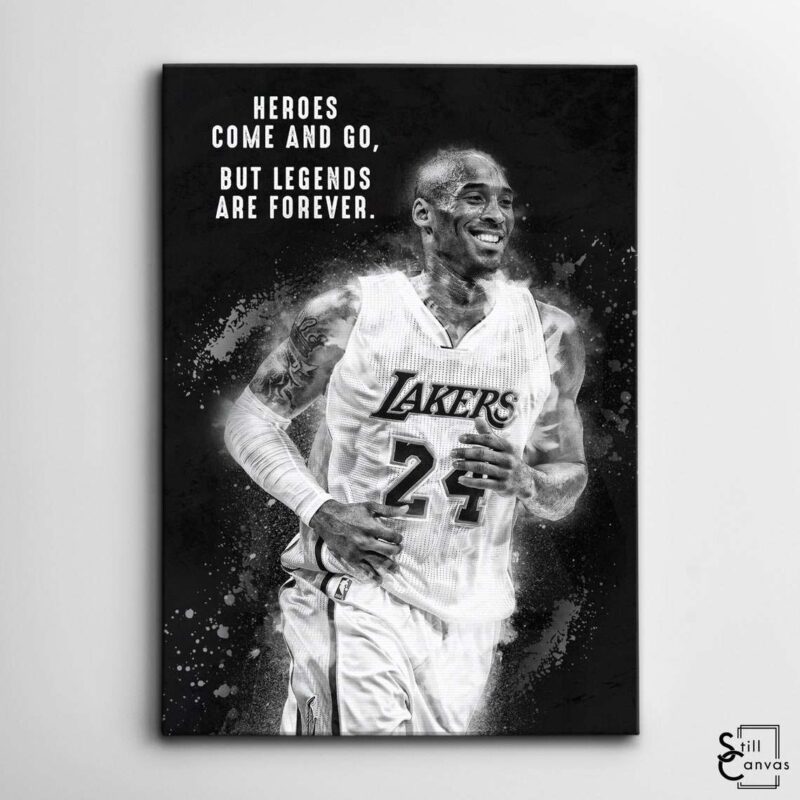 Motivational Canvas Art Kobe Bryant Basketball 24 Quote Inspirational Wall Art Framed Canvas Poster Print 2
