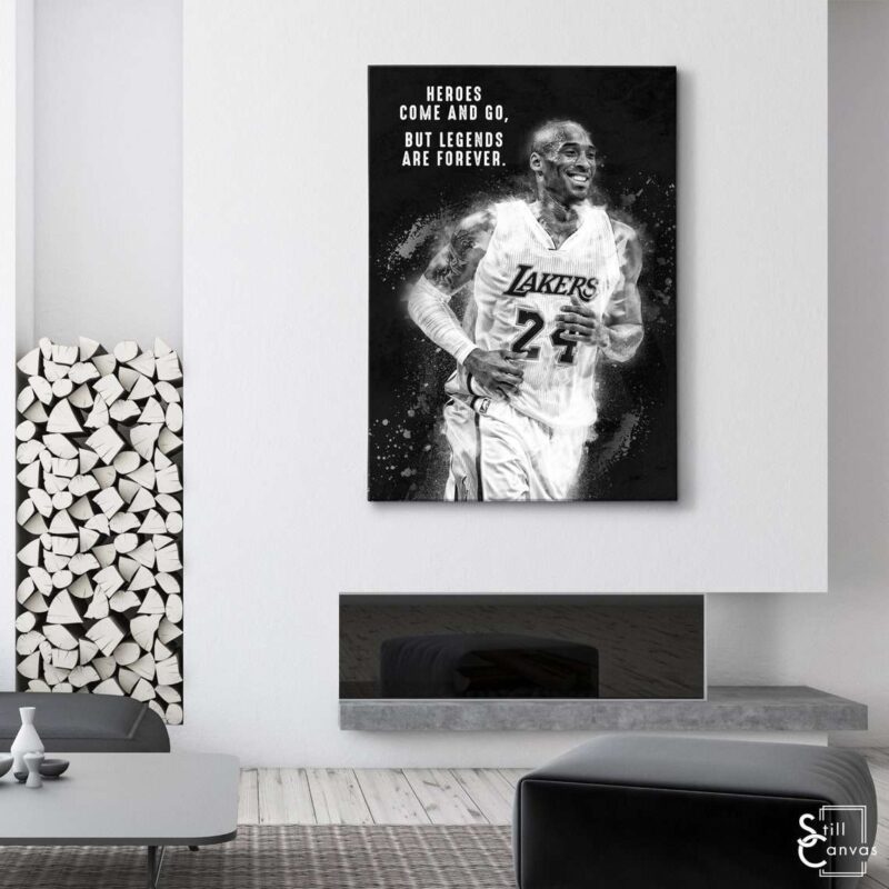 Motivational Canvas Art - Kobe Bryant Basketball #24 Quote Inspirational Wall Art Framed Canvas Poster Print
