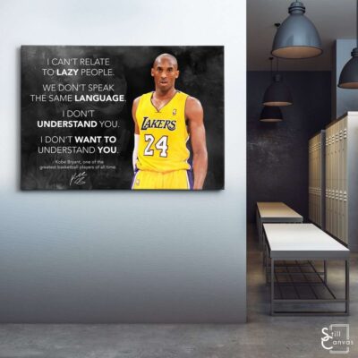 Motivational Canvas Art - Kobe Bryant "I Can't Relate To Lazy People" Quote Inspirational Wall Framed Canvas Poster Print 3 Motivational Canvas Art Kobe Bryant I Cant Relate To Lazy People Quote Inspirational Wall Framed Canvas Poster Print 3