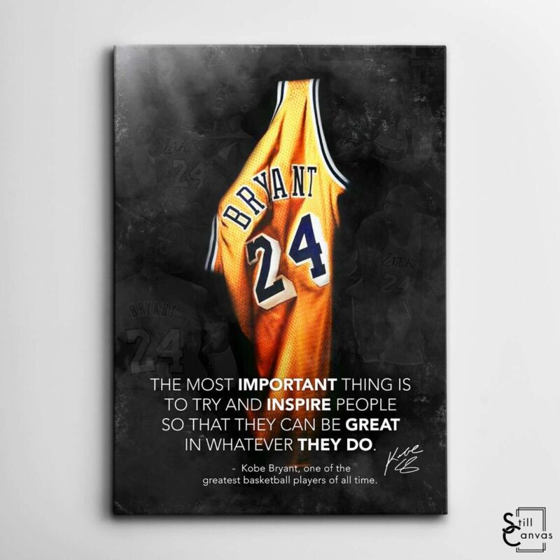 Motivational Canvas Art Kobe Bryant Most Important Thing Quote Inspirational Framed Canvas Wall Art Poster Print 2