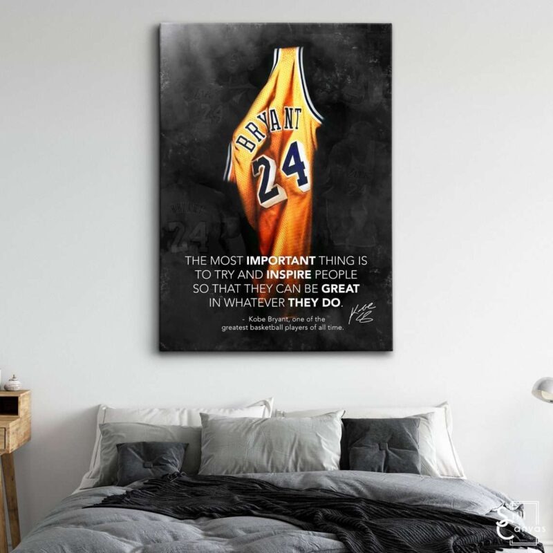 Motivational Canvas Art Kobe Bryant Most Important Thing Quote Inspirational Framed Canvas Wall Art Poster Print 3