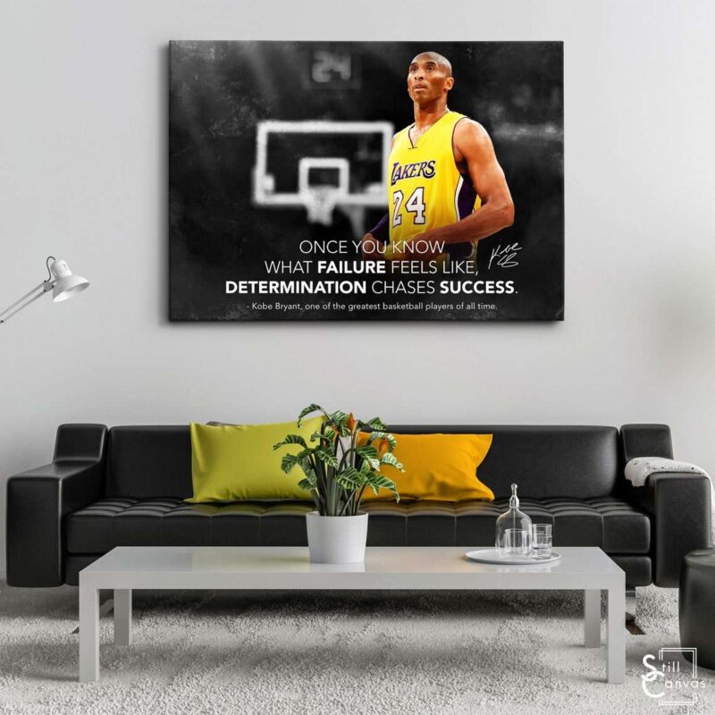 Motivational Canvas Art Kobe Bryant Once You Know Basketball Legend Inspirational Framed Canvas Wall Art Poster Print 3