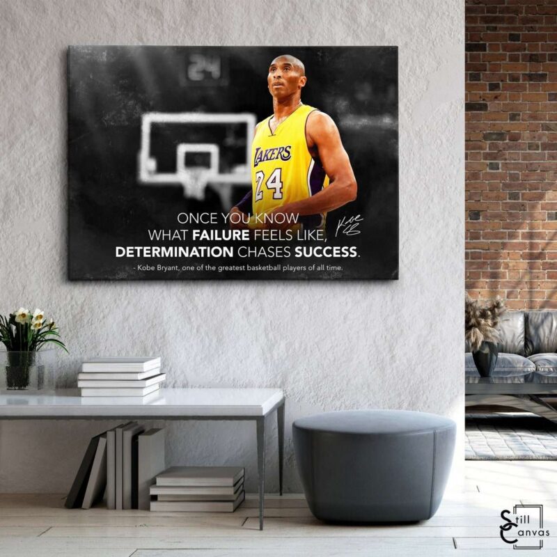 Motivational Canvas Art - Kobe Bryant "Once You Know" Basketball Legend Inspirational Framed Canvas Wall Art Poster Print