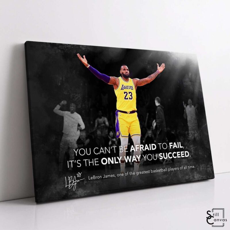 Motivational Canvas Art Lebron James Basketball Legend Nba Quote Inspirational Wall Art Framed Canvas Poster Print 1