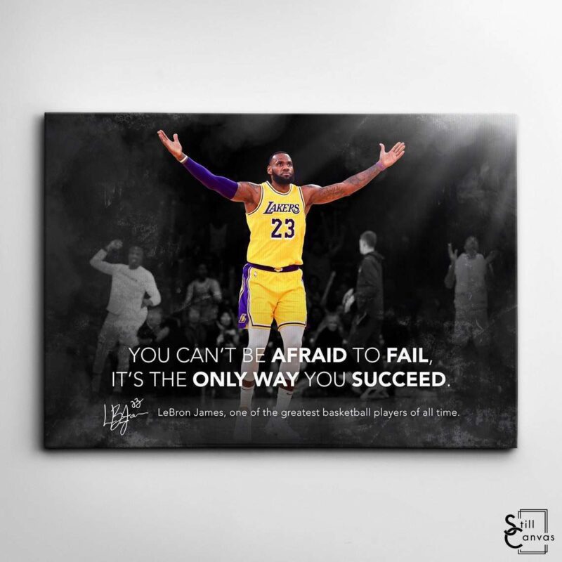 Motivational Canvas Art Lebron James Basketball Legend Nba Quote Inspirational Wall Art Framed Canvas Poster Print 2