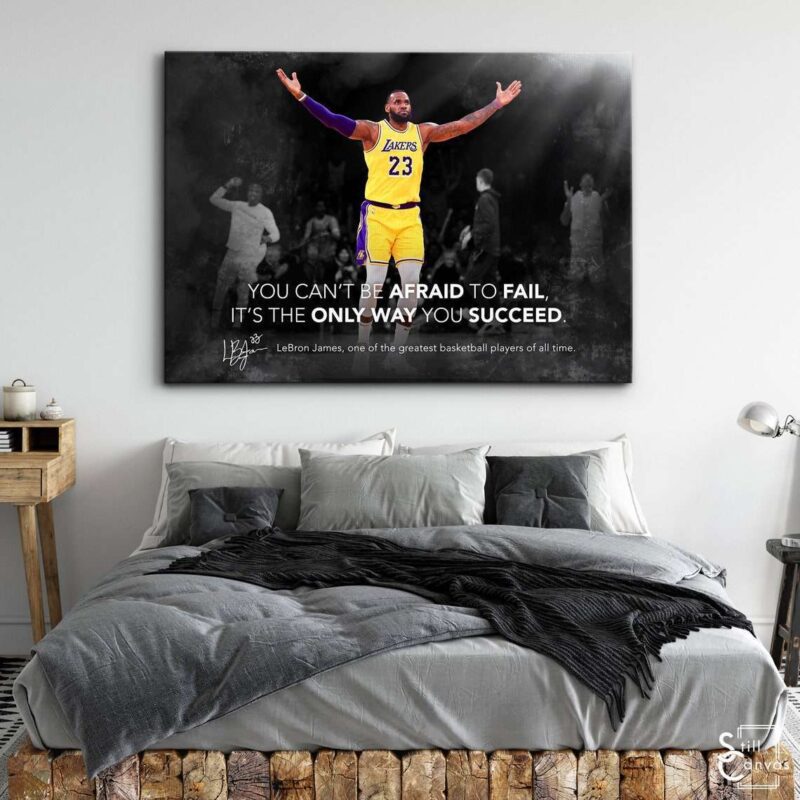 Motivational Canvas Art Lebron James Basketball Legend Nba Quote Inspirational Wall Art Framed Canvas Poster Print 3