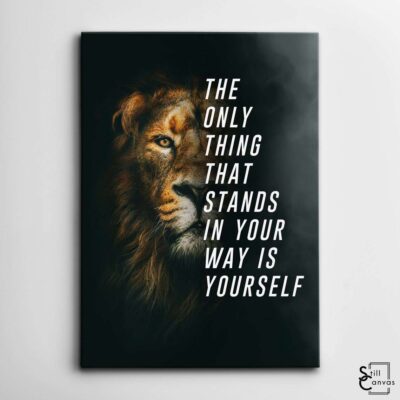 Motivational Canvas Art - Lion "The Only Thing" Orange Quote Inspirational Wall Art Framed Canvas Poster Print 2 Motivational Canvas Art Lion The Only Thing Orange Quote Inspirational Wall Art Framed Canvas Poster Print 2