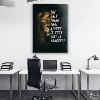 Motivational Canvas Art - Lion "The Only Thing" Orange Quote Inspirational Wall Art Framed Canvas Poster Print 3 Motivational Canvas Art Lion The Only Thing Orange Quote Inspirational Wall Art Framed Canvas Poster Print 3