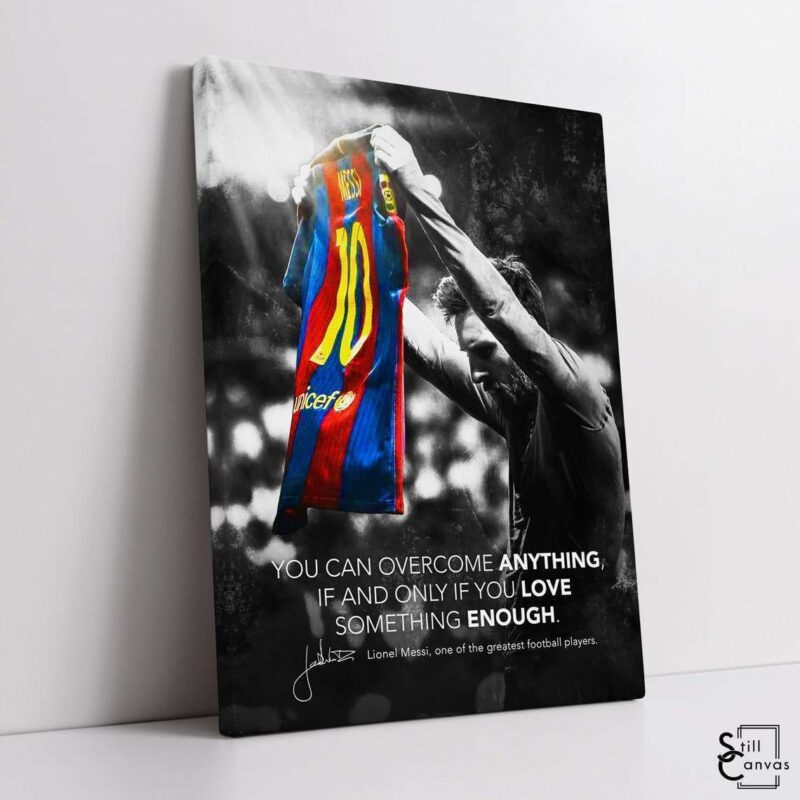 Motivational Canvas Art Lionel Messi Football Soccer Sports Quote Inspirational Framed Canvas Wall Art Poster Print 1