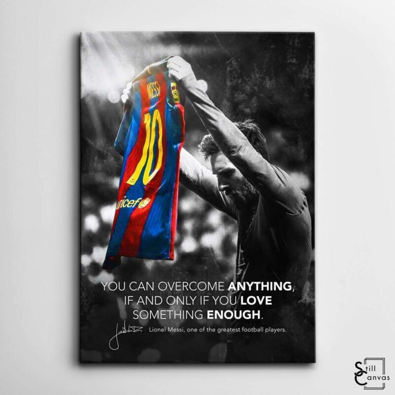 Motivational Canvas Art Lionel Messi Football Soccer Sports Quote Inspirational Framed Canvas Wall Art Poster Print 2