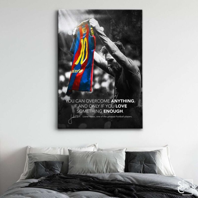 Motivational Canvas Art Lionel Messi Football Soccer Sports Quote Inspirational Framed Canvas Wall Art Poster Print 3