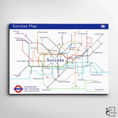 Motivational Canvas Art - London Underground Success Map Quote Inspirational Wall Art Framed Canvas Poster Print 2 Motivational Canvas Art London Underground Success Map Quote Inspirational Wall Art Framed Canvas Poster Print 2