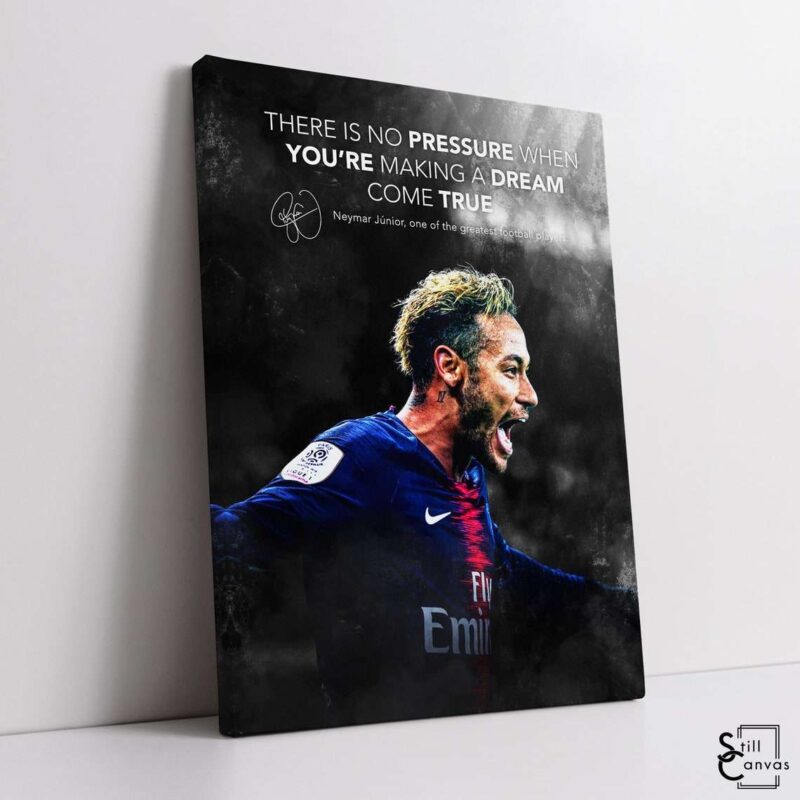 Motivational Canvas Art Neymar Football Soccer Sports Quote Inspirational Framed Canvas Wall Art Poster Print 1