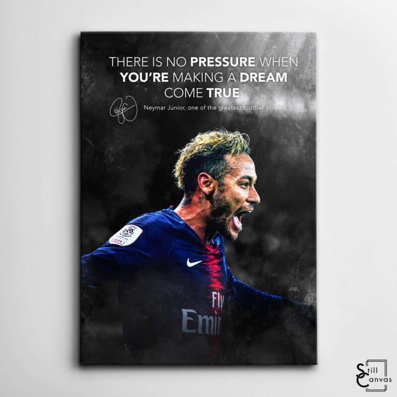 Motivational Canvas Art Neymar Football Soccer Sports Quote Inspirational Framed Canvas Wall Art Poster Print 2