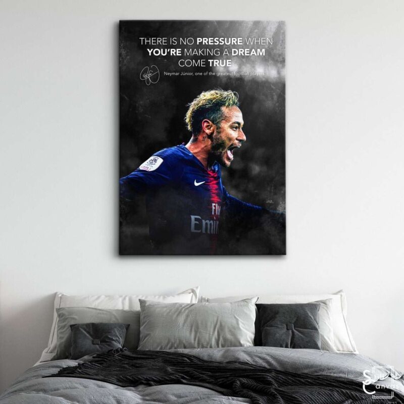 Motivational Canvas Art Neymar Football Soccer Sports Quote Inspirational Framed Canvas Wall Art Poster Print 3