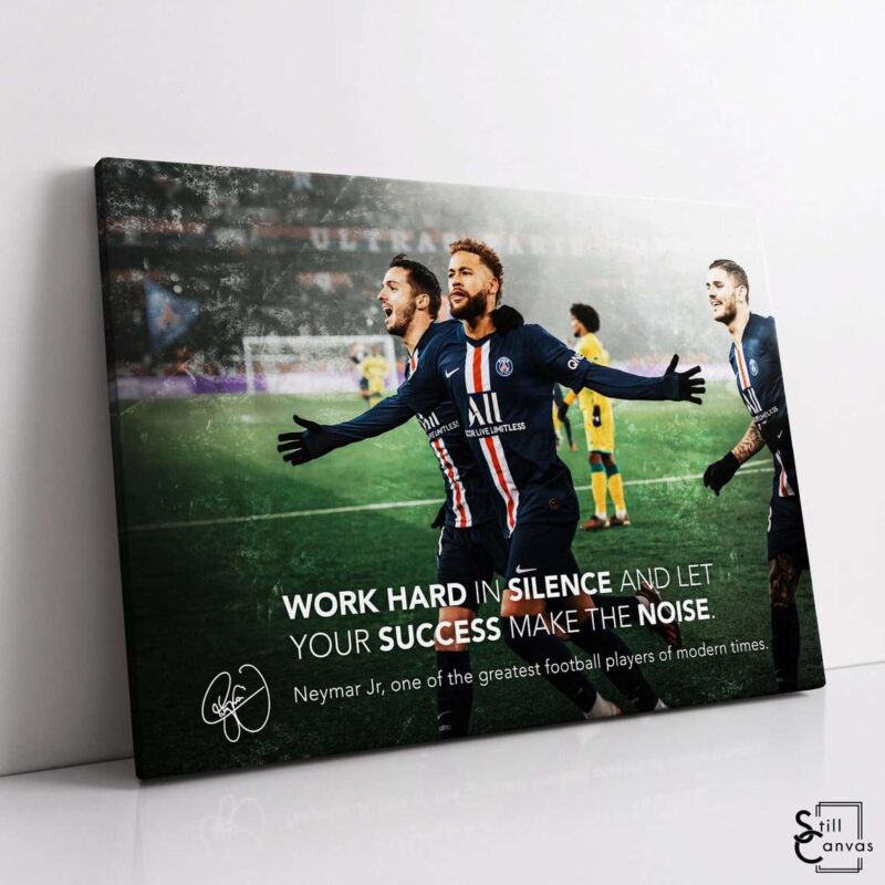 Motivational Canvas Art Neymar Jr Football Soccer Sports Quote Inspirational Wall Art Framed Canvas Poster Print 1