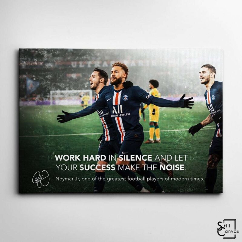 Motivational Canvas Art Neymar Jr Football Soccer Sports Quote Inspirational Wall Art Framed Canvas Poster Print 2