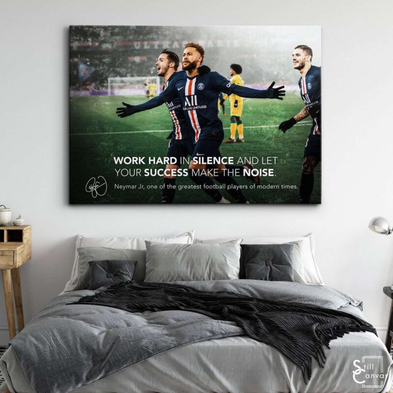 Motivational Canvas Art Neymar Jr Football Soccer Sports Quote Inspirational Wall Art Framed Canvas Poster Print 3
