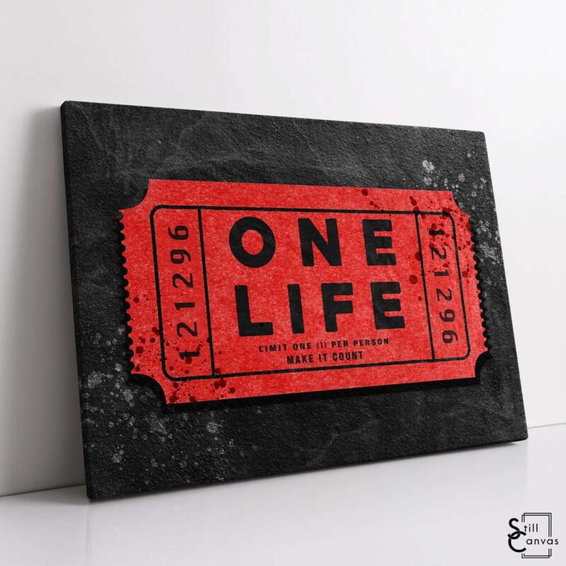 Motivational Canvas Art One Life Personalised Date Quote Inspirational Wall Art Framed Canvas Poster Print 1