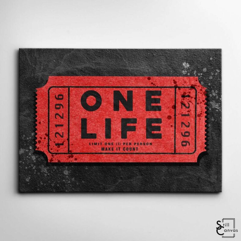 Motivational Canvas Art One Life Personalised Date Quote Inspirational Wall Art Framed Canvas Poster Print 2