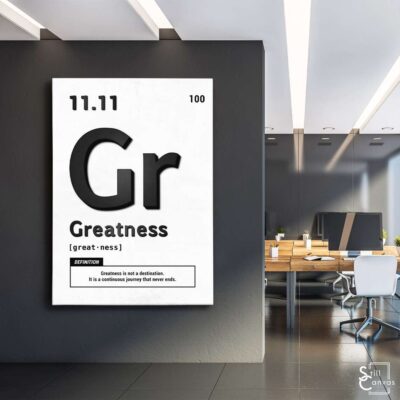 Motivational Canvas Art - Periodic Greatness Black/White Quote Inspirational Wall Art Framed Canvas Poster Print 3 Motivational Canvas Art Periodic Greatness BlackWhite Quote Inspirational Wall Art Framed Canvas Poster Print 3