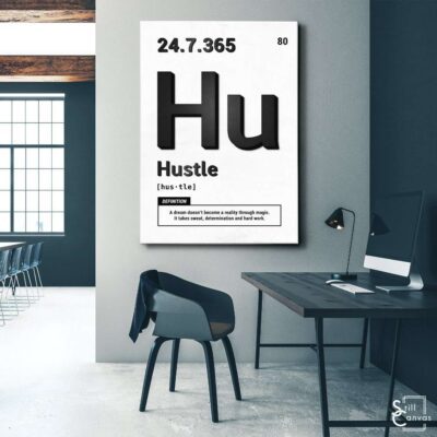 Motivational Canvas Art - Periodic Hustle Black/White Quote Inspirational Wall Art Framed Canvas Poster Print 3 Motivational Canvas Art Periodic Hustle BlackWhite Quote Inspirational Wall Art Framed Canvas Poster Print 3