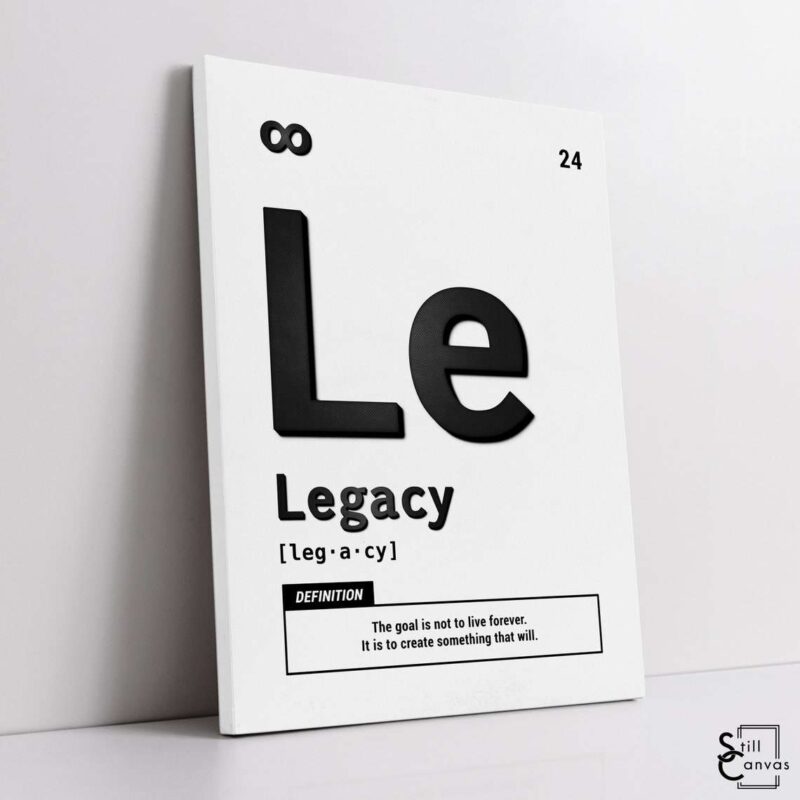 Motivational Canvas Art Periodic Legacy BlackWhite Quote Inspirational Wall Art Framed Canvas Poster Print 1