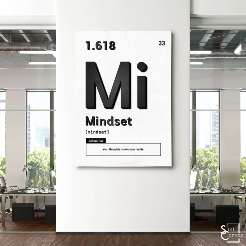 Motivational Canvas Art Periodic Mindset BlackWhite Quote Inspirational Wall Art Framed Canvas Poster Print 3