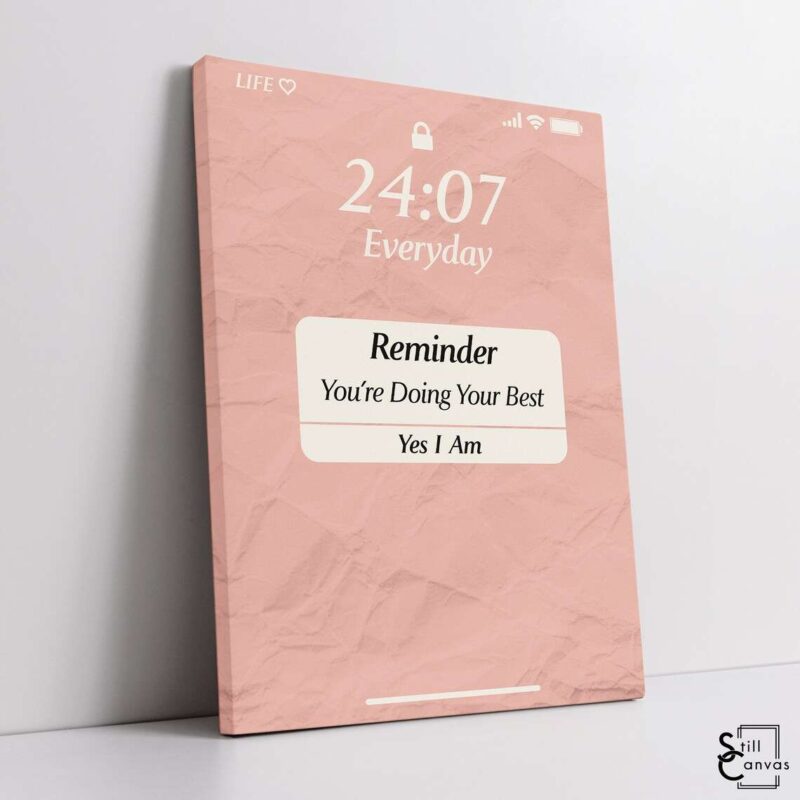 Motivational Canvas Art Youre Doing Your Best Pink Inspirational Women Wall Art Framed Canvas Poster Print 1