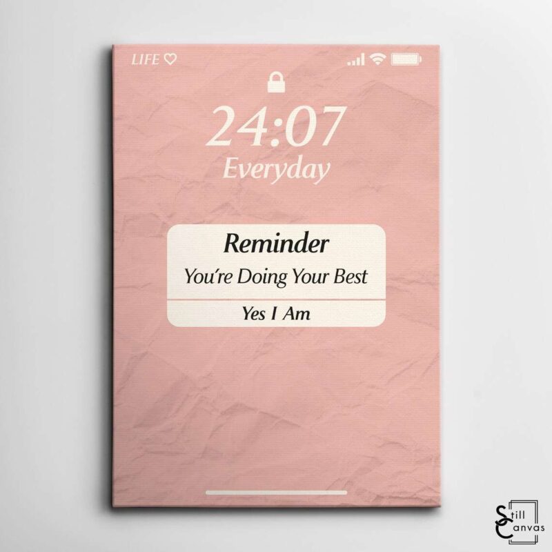 Motivational Canvas Art Youre Doing Your Best Pink Inspirational Women Wall Art Framed Canvas Poster Print 2