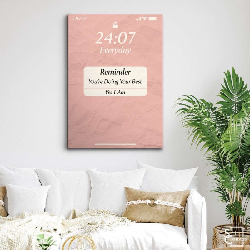 Motivational Canvas Art Youre Doing Your Best Pink Inspirational Women Wall Art Framed Canvas Poster Print 3