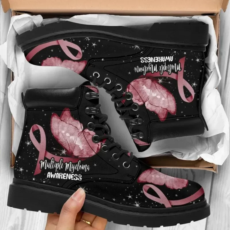 Multiple Myeloma Cancer Awareness Boots Ribbon Butterfly