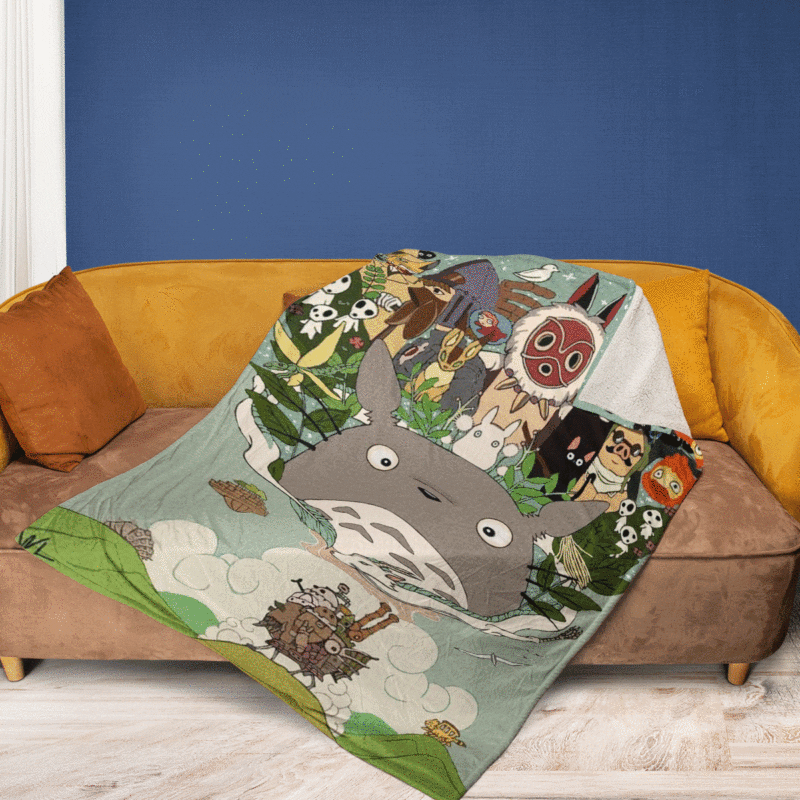 My Neighbor Totoro Studio Ghibli Anime Ver2 Christmas Gifts Lover My Neighbor Totoro Gift For Fan Comfy Sofa Throw Blanket Gift 2