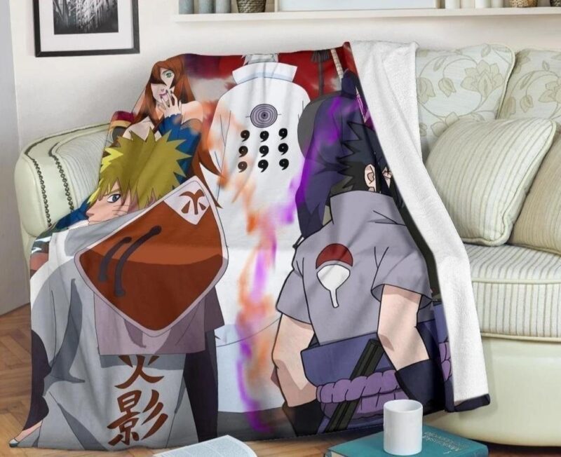 Naruto Anime Fleece Blanket Custom Dark Side Home Decoration
