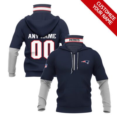 New England Patriots Nfl American Football Team Navy Jersey Style Custom Number Name For Patriots Fans Gaiter Hoodie GH0462