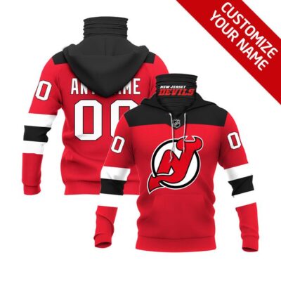 New Jersey Devils #00 Nhl Team Red Jersey Style Custom Number Name For New Jersey Devils Fans Gaiter Hoodie GH0680