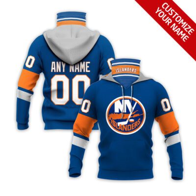 New York Islanders Nhl Ice Hockey Logo Blue Jersey Style Custom Number Name For Islanders Gaiter Hoodie GH1000